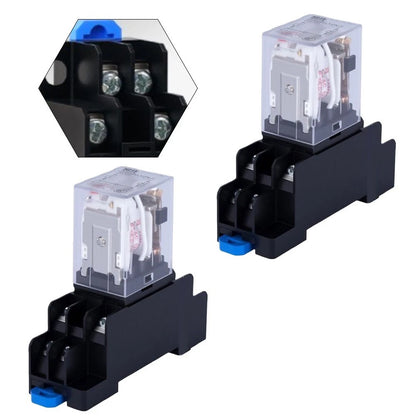 2X 8-Pin 10 Amp Electromagnetic Relay 24V DC with LED Indicator