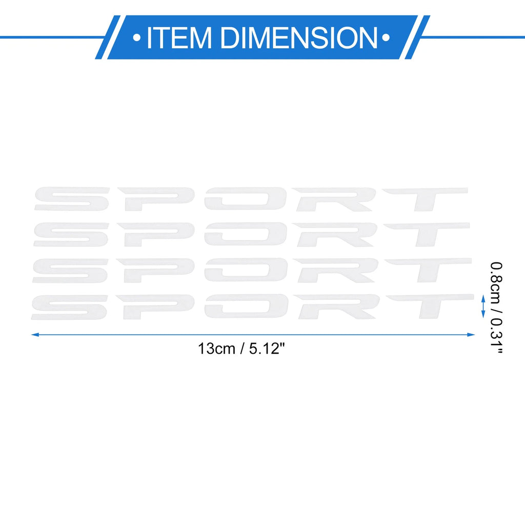 Reflective Bumper Decal for - White Square SPORT