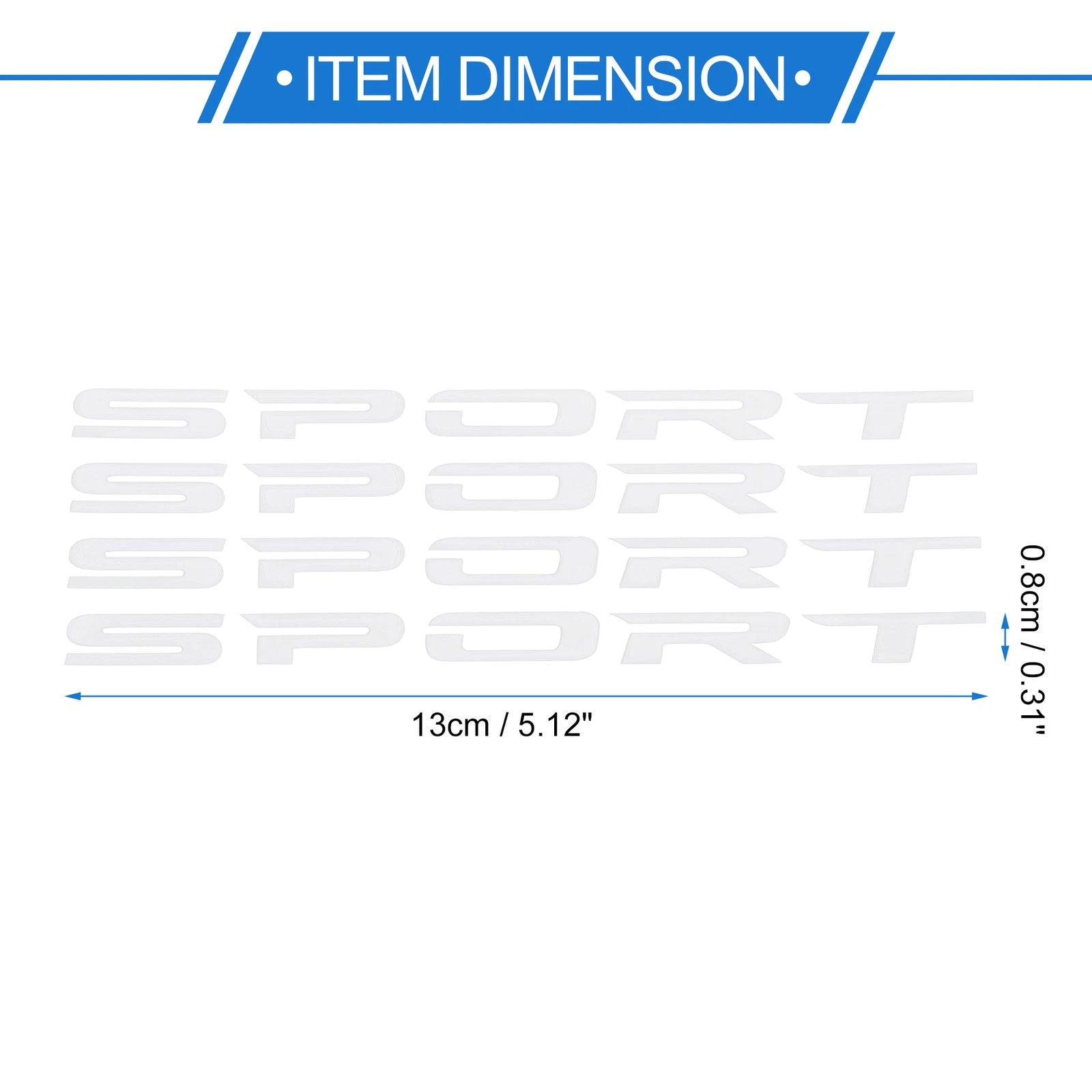 Reflective Bumper Decal for - White Square SPORT