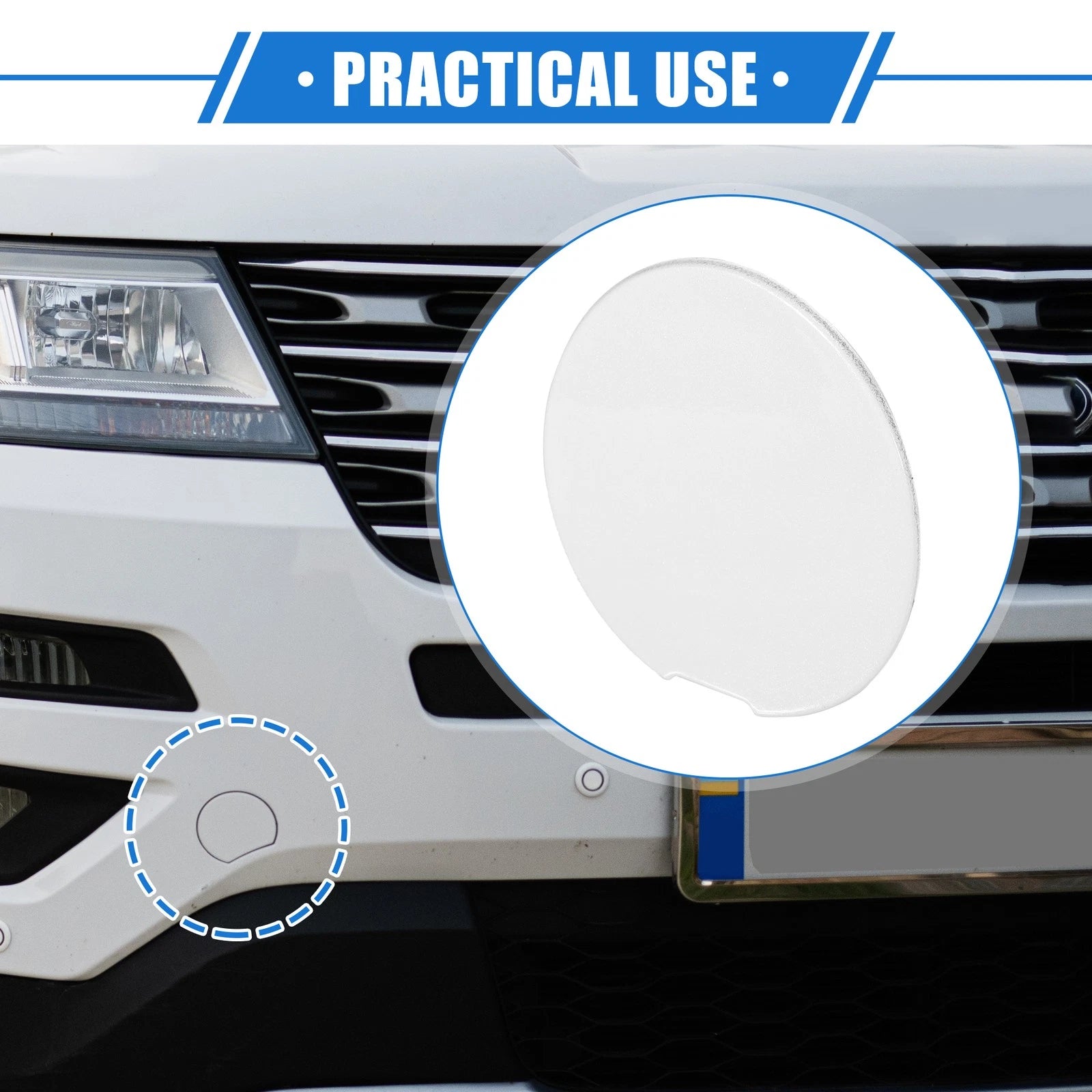 Tow Eye Hook Cover Cap Front Bumper Replacement for Ford Explorer (2011–2015)
