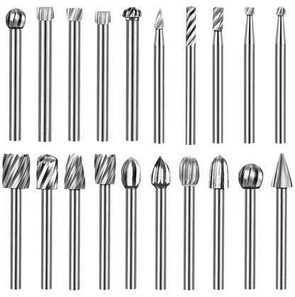 20PCS HSS Rotary Burrs for Dremel Tool (1/8")