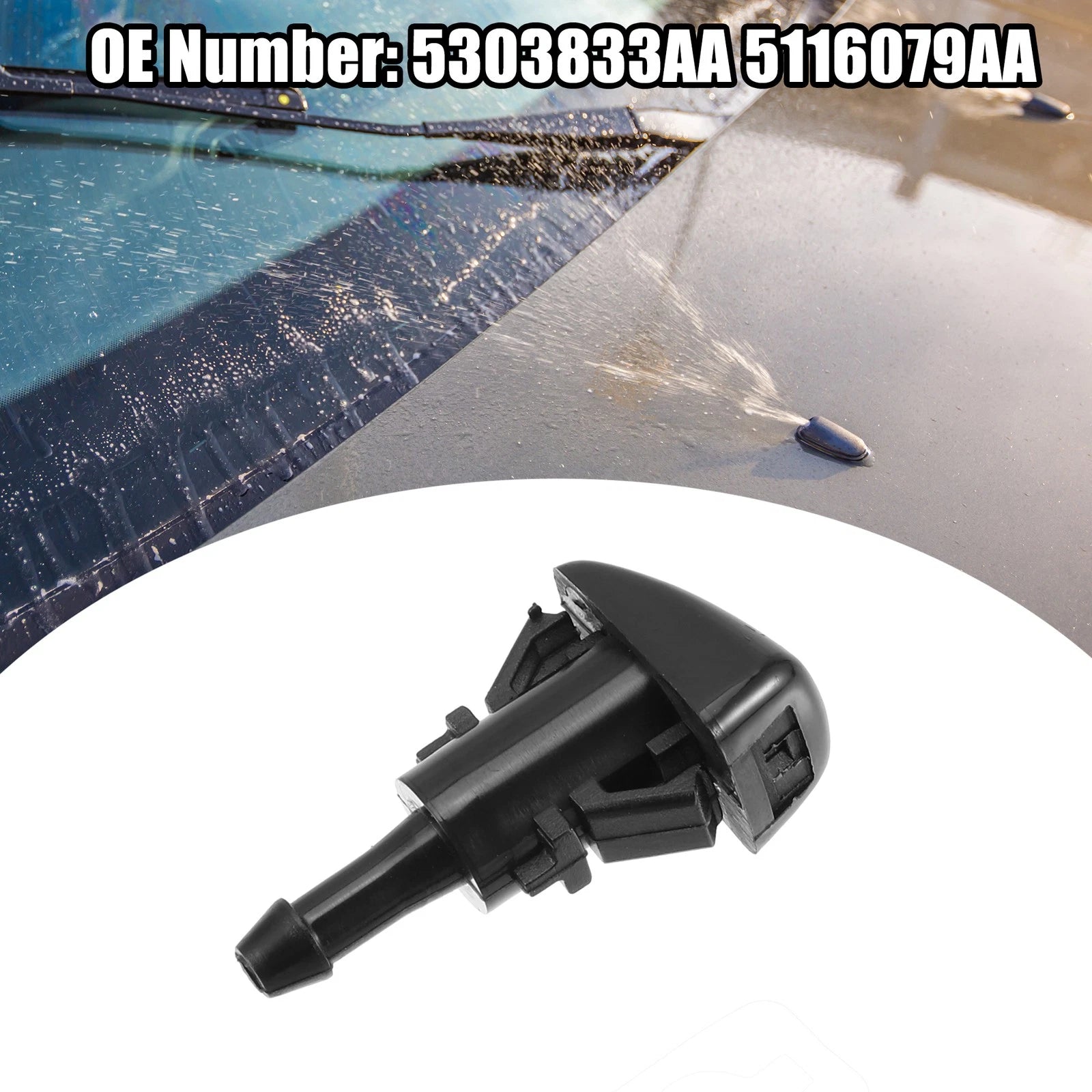 Windshield Washer Nozzle Wiper Spray Jet Set for Dodge Ram (2009–2015)