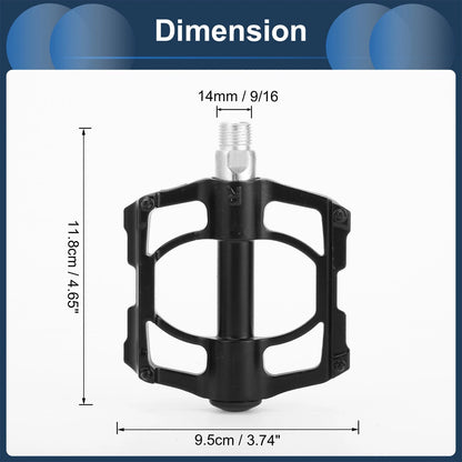 Cycling Bike Pedals 9/16 Inch Spindle Plastic for Road Mountain BMX MTB (1 Pair)