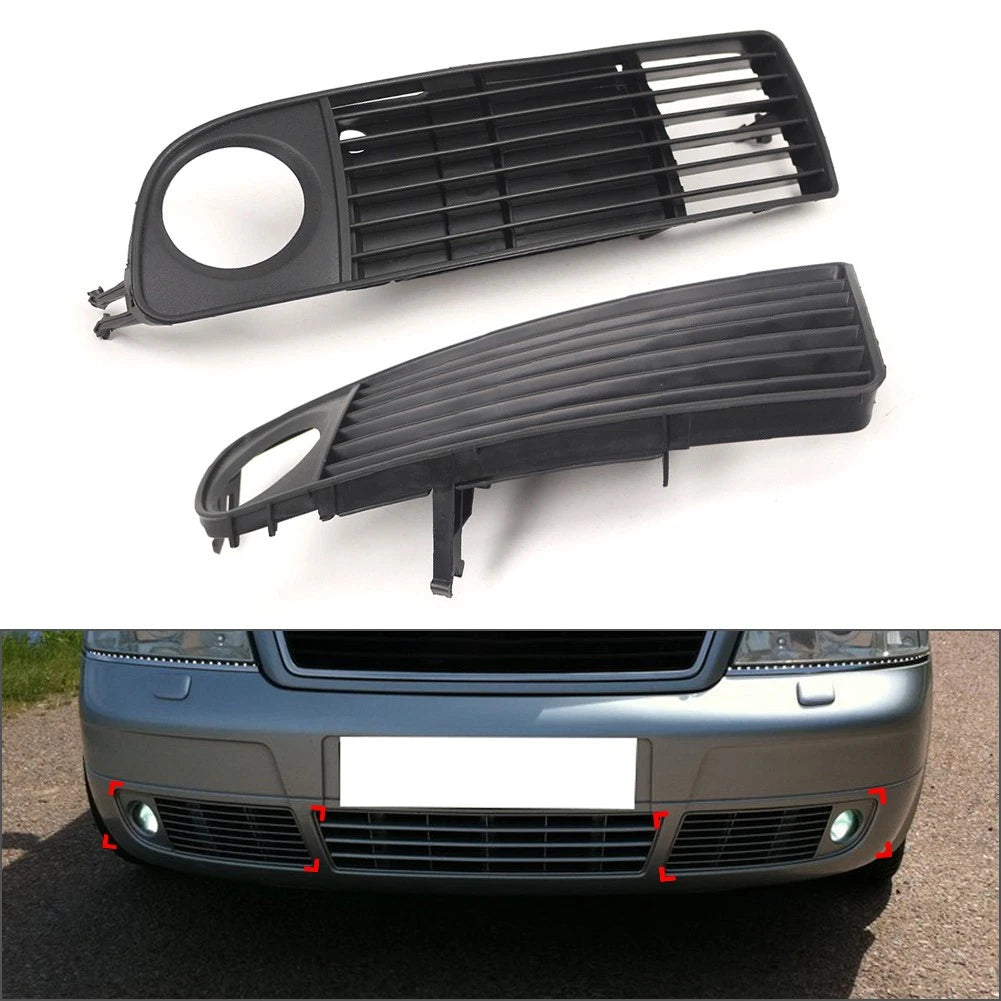 2X Front Lower Bumper Fog Light Grille Cover for Audi A6 C5 (1997–2001)