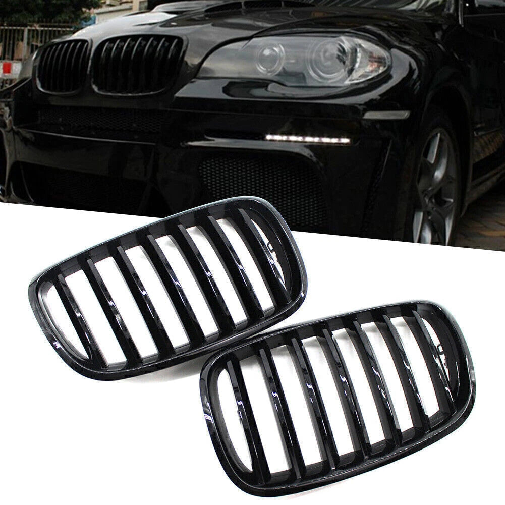 Front Kidney Grille for BMW X5 X6 E70 E71 (2007–2013) Gloss Black