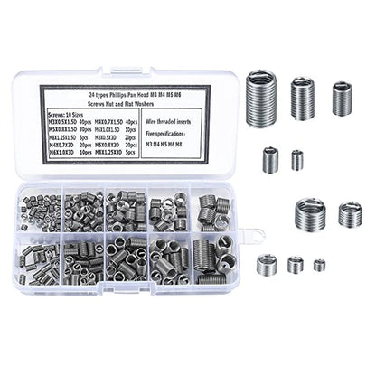 200 Piece Helicoil Thread Repair Kit for Organized Storage