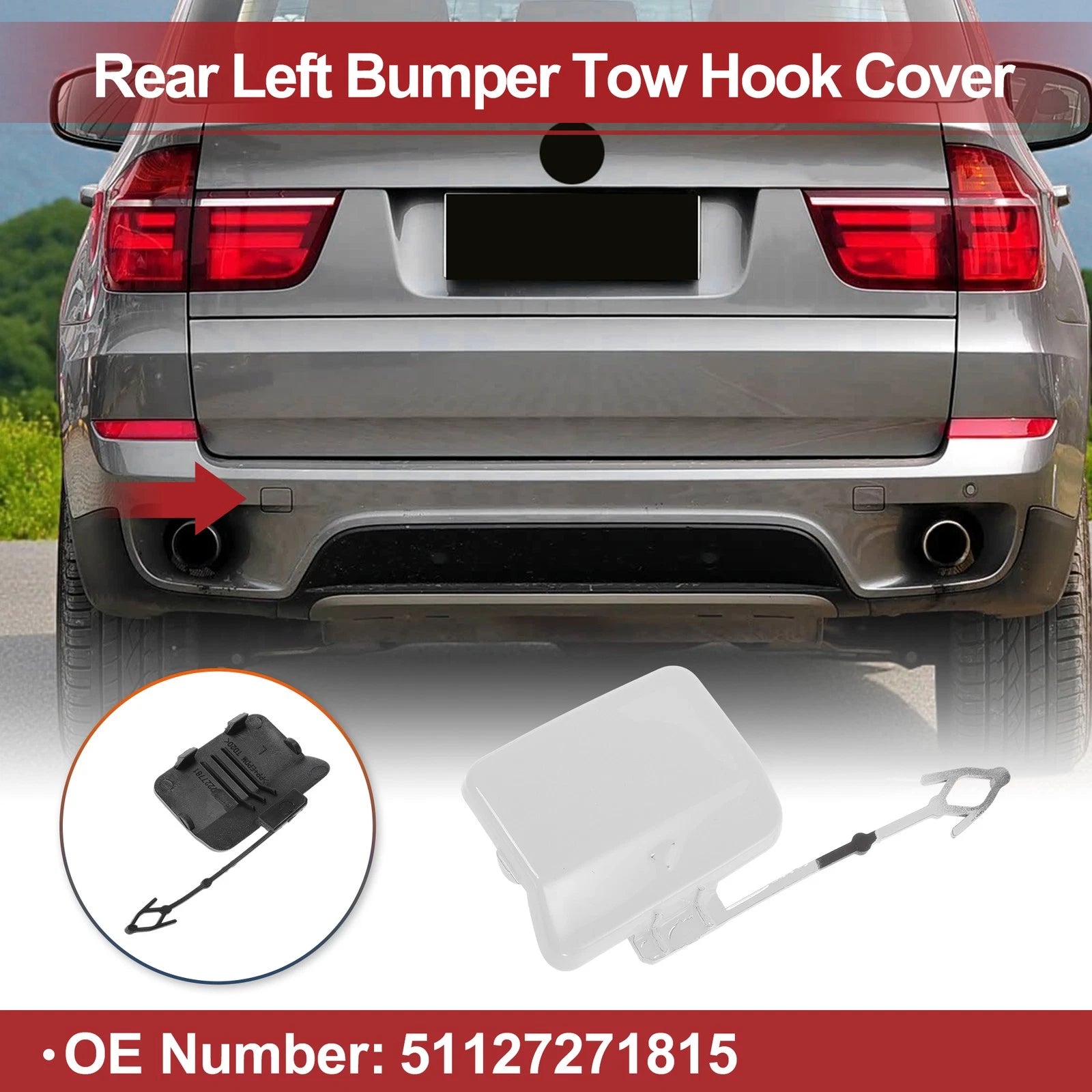 Tow Hook Cover Cap Replacement for BMW X5 E70 (2011–2013)