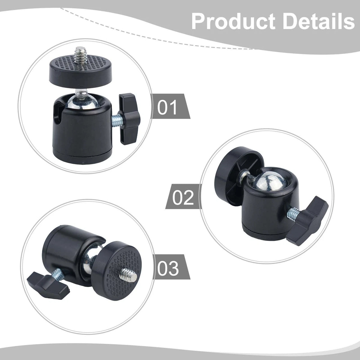 Adjustable Tripod Ball Head for Standard Thread Holes