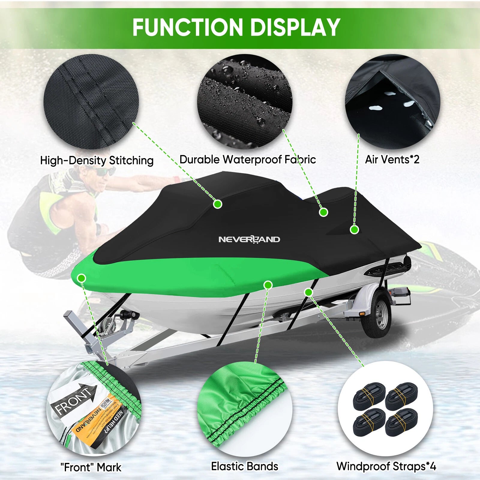 Watercraft Jet Ski Cover 135" Waterproof UV Dust Rain Snow Protector