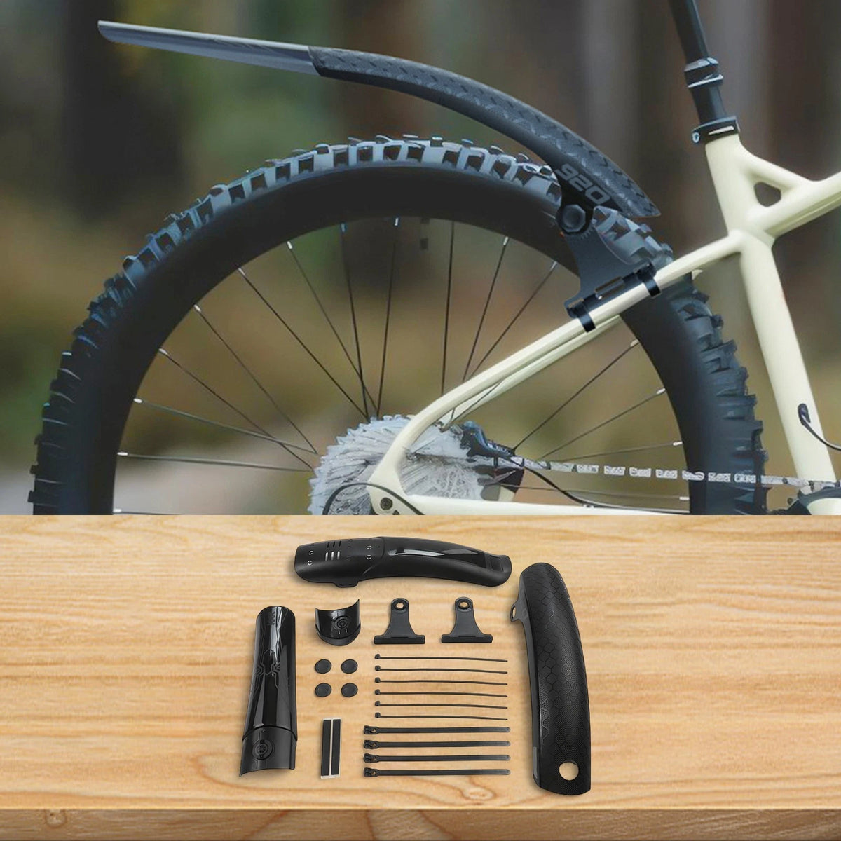 Adjustable Angle Front and Rear Mudguards for Off-Road Bicycles