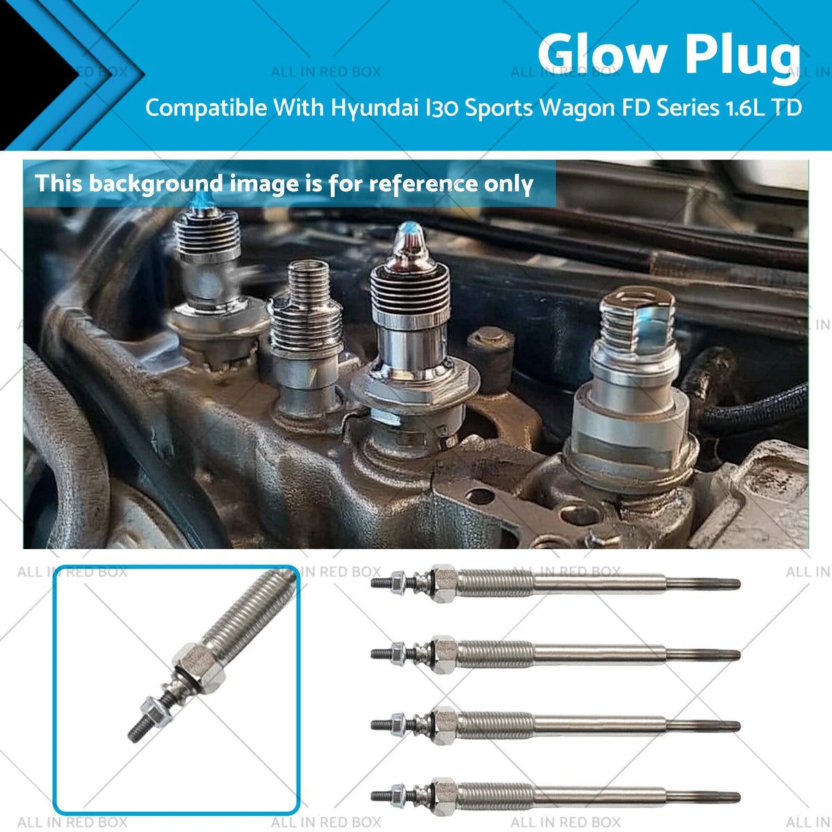 4X Glow Plug Set for Hyundai i30 (2007–2012) D4FB