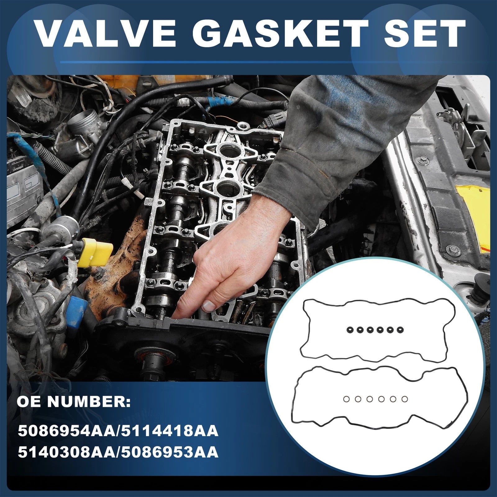 Valve Cover Gaskets Set Replacement for Dodge Ram 2500 (2003–2008)