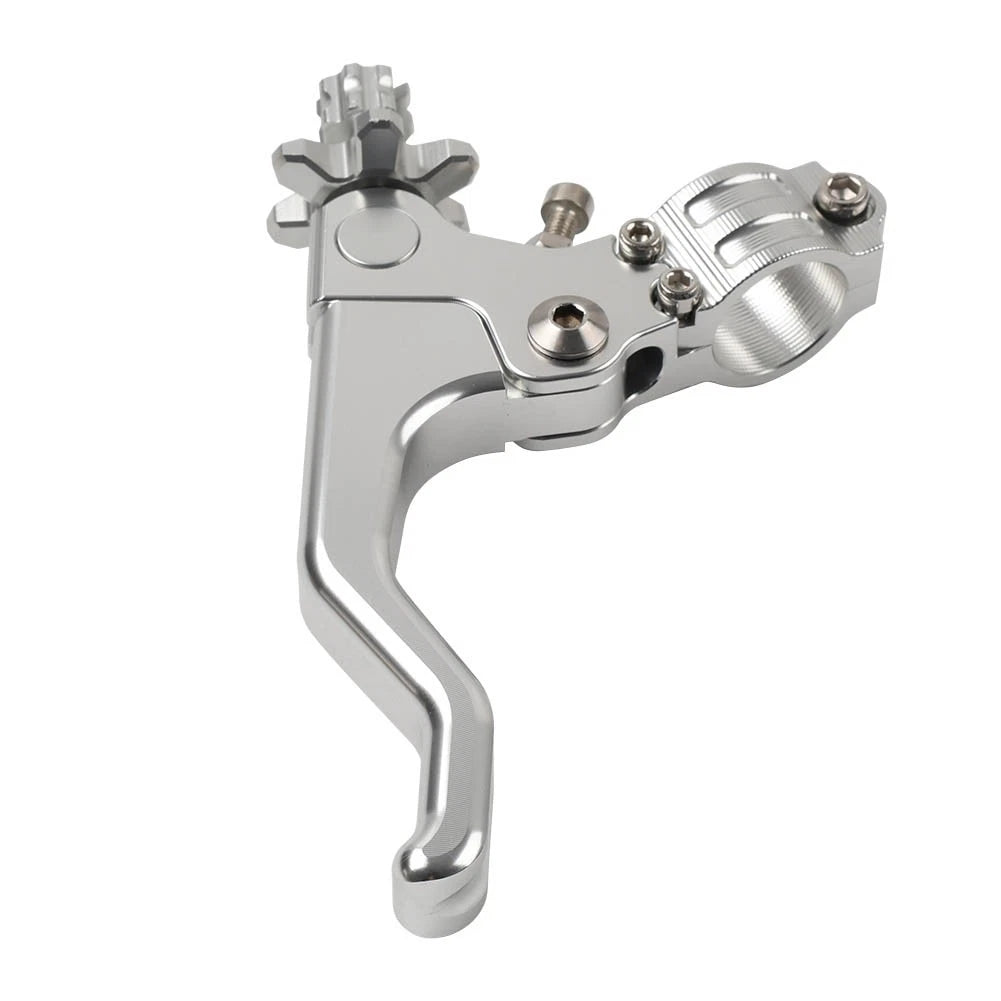 Universal Stunt Clutch Lever Performance Cable Pull for Motorcycles (7/8) Silver