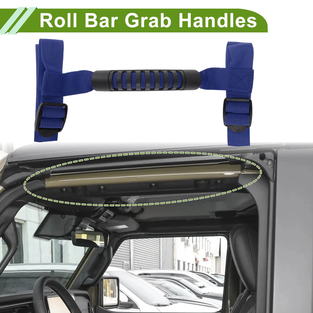 Roll Bar Grab Handles for Jeep Wrangler (1987–2021) Blue