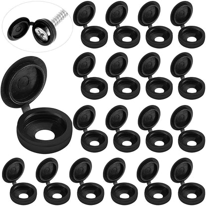 50X Black Hinged Plastic Clips for Auto Car Decor (4mm)