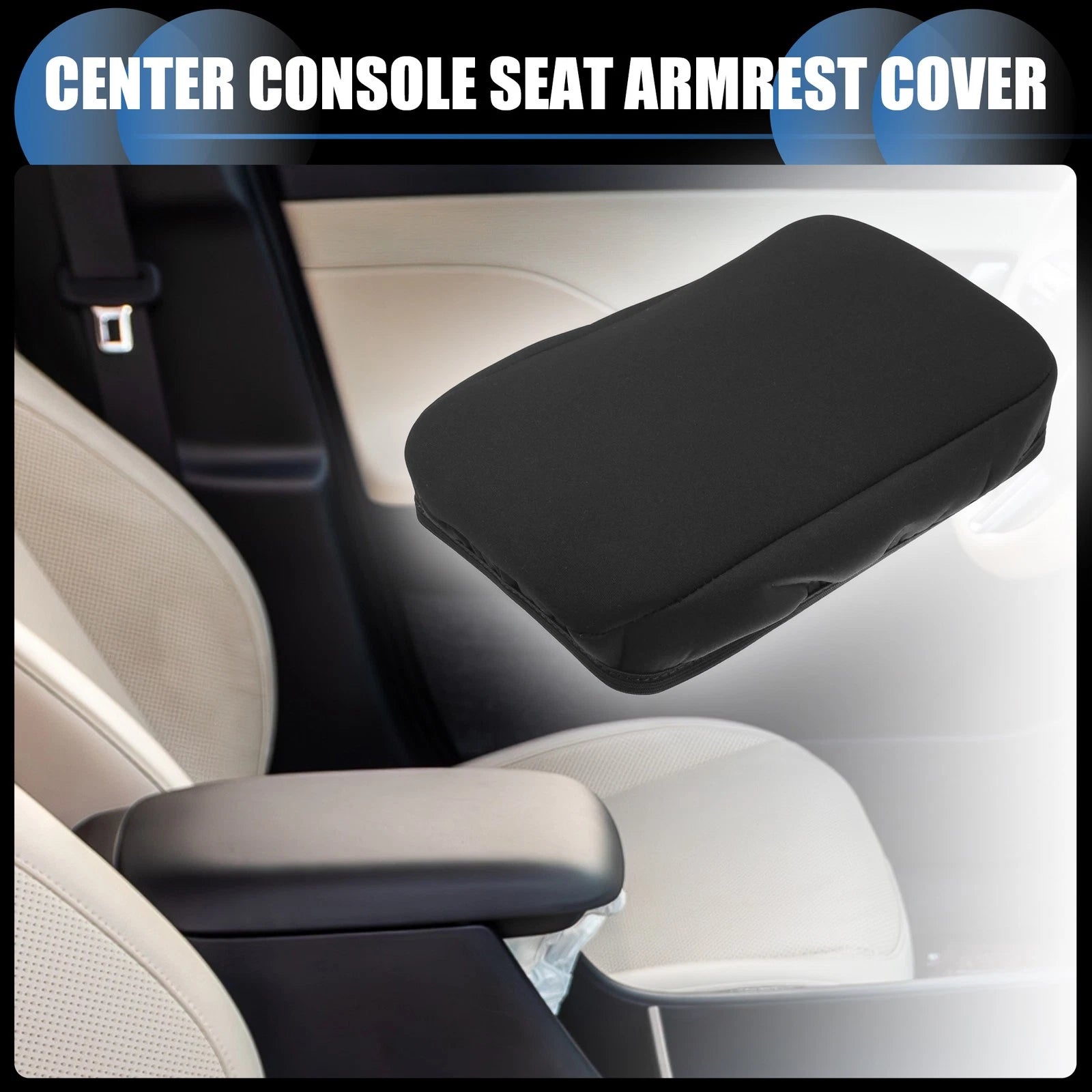 Armrest Protector Cover Pad Neoprene Black for Hyundai Kona (2018–2023)