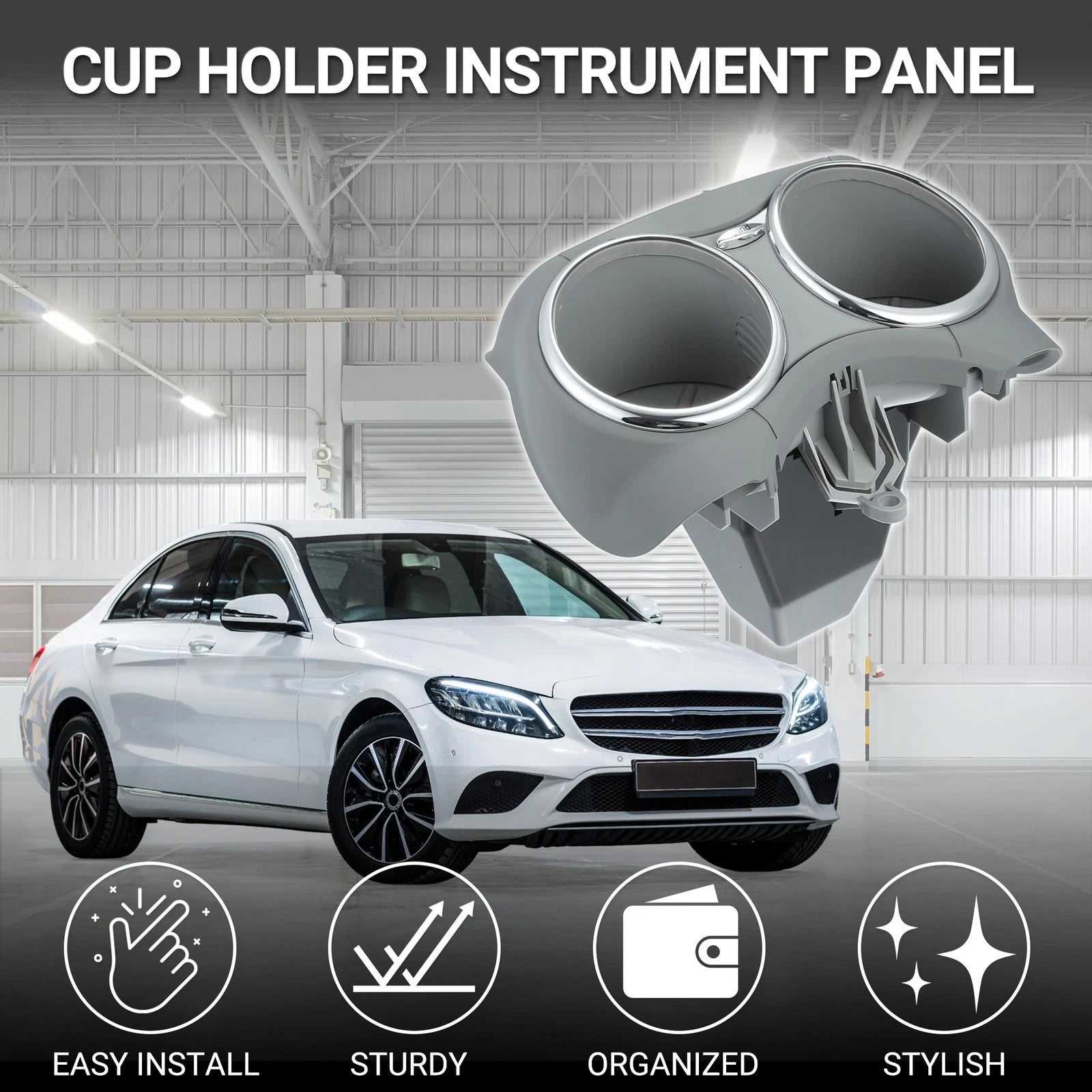 Cup Holder Replacement for Mercedes-Benz CLS500 (2005–2011) Gray