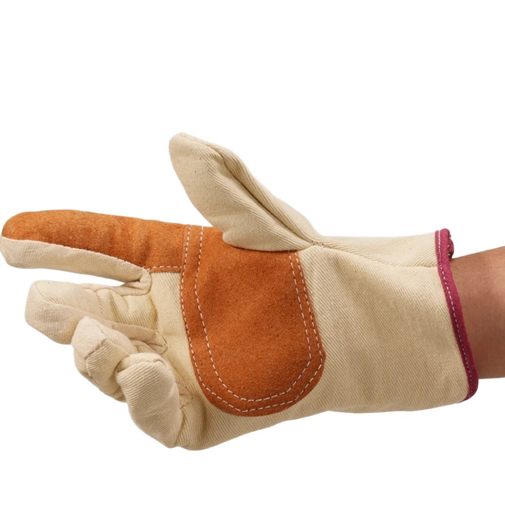 Double Layer Palm Canvas Work Gloves for Welding (High Temp)