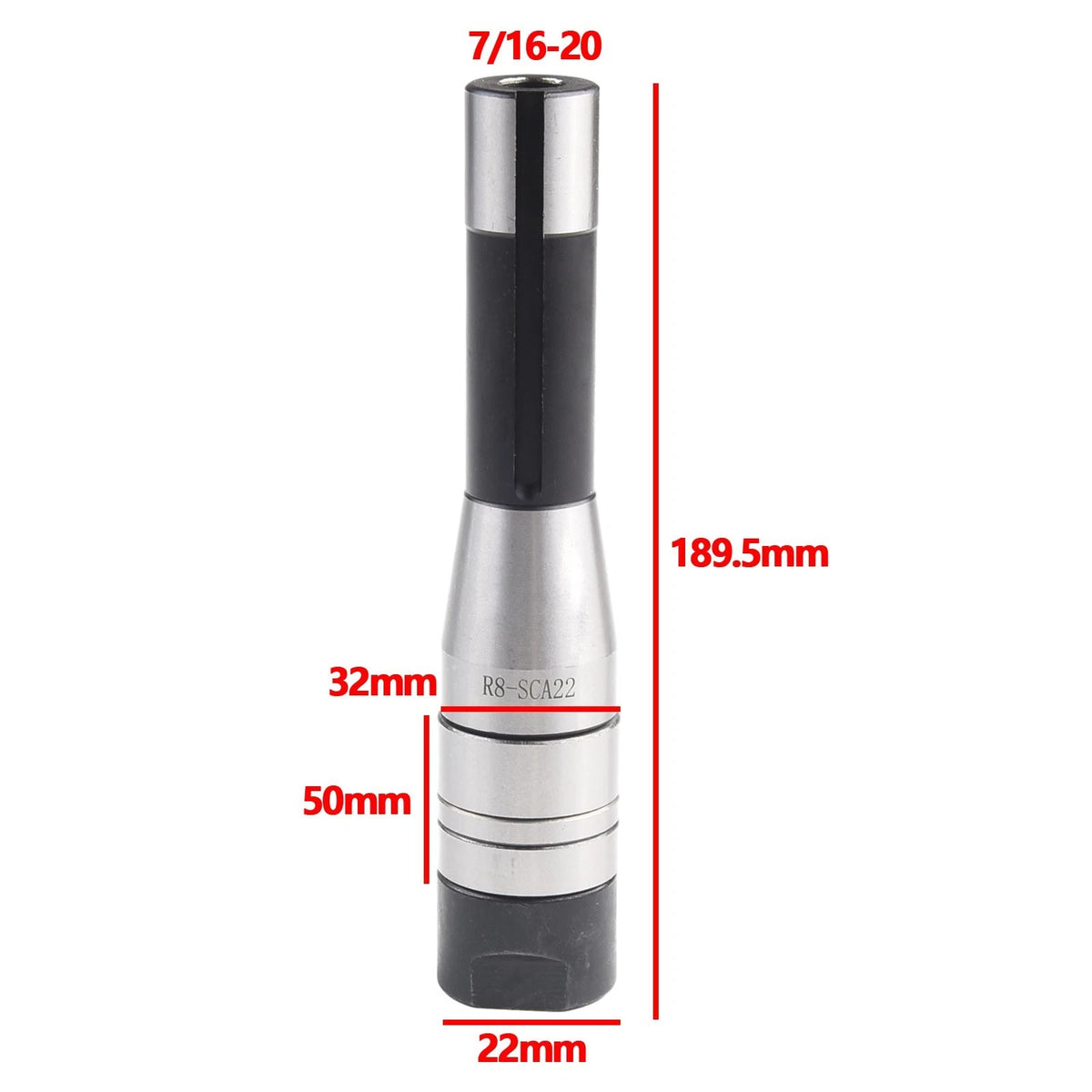 Sturdy R8 Shank Milling Arbor for Gear Cutter/Face Mill Cutter