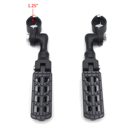 Black Dominator CNC FootPeg 1.25" w/ 3" Mounting Bracket for Harley Softail