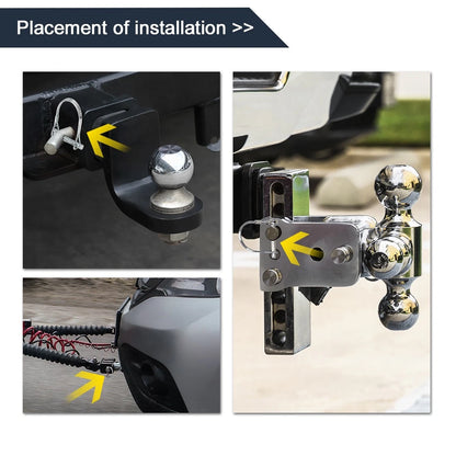 Trailer Coupler Safety Pin Set Locking for Car Boat D Shape 2.76x0.39 (4pcs)