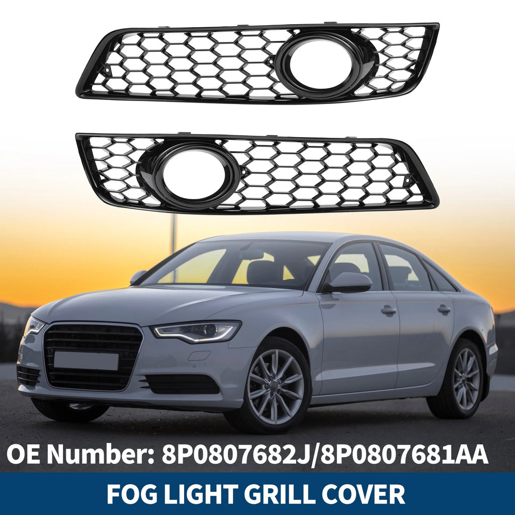 Front Fog Light Grill Pair Replacement for Audi A3 8P (2009–2013)
