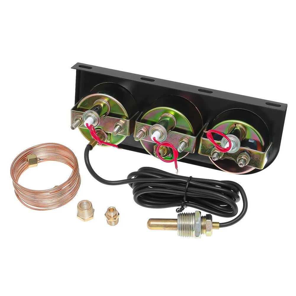 3in1 52MM Gauge Kit Voltage Oil Pressure Water Temperature for Auto Vehicles
