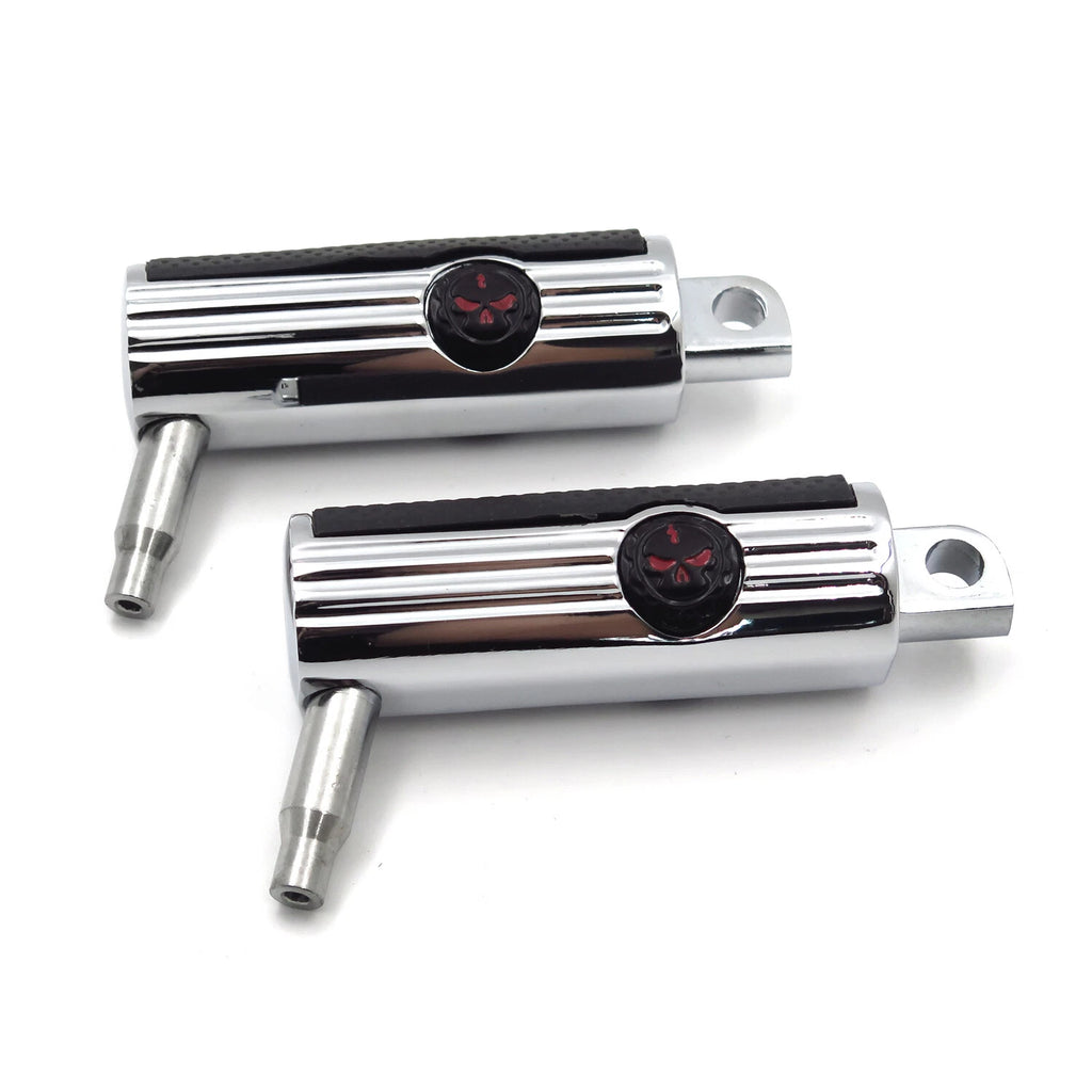 Chrome Gear Skull Arched Footpeg Mount Kit for 1.25" Engine Guard (Fits )