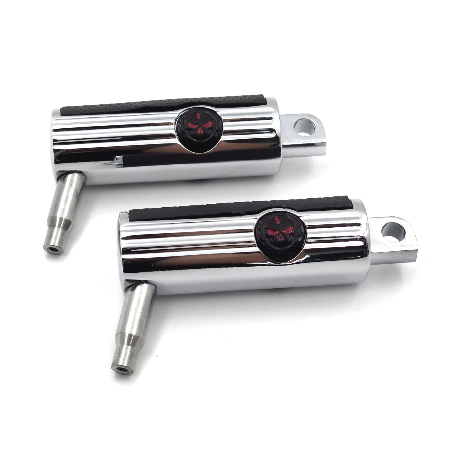 Chrome Gear Skull Arched Footpeg Mount Kit for 1.25" Engine Guard (Fits )