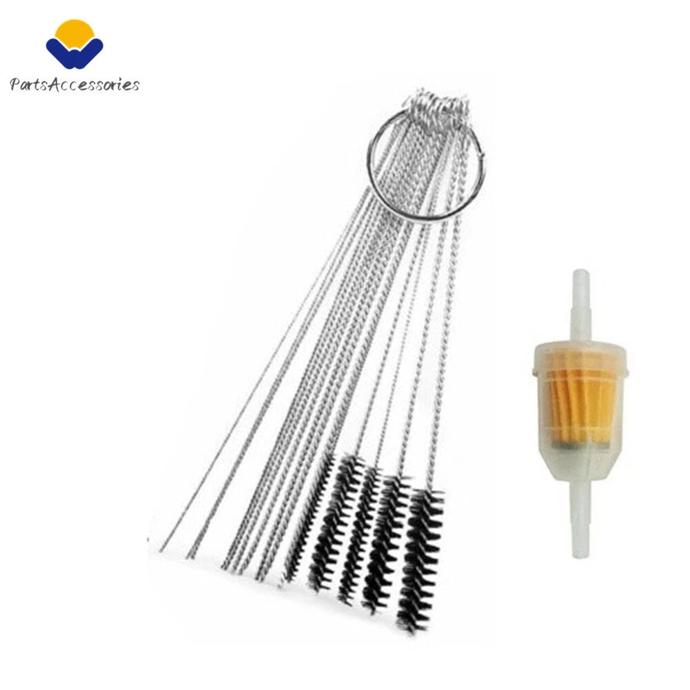 10 Needles 5 Brushes Carburetor Cleaning Kit for