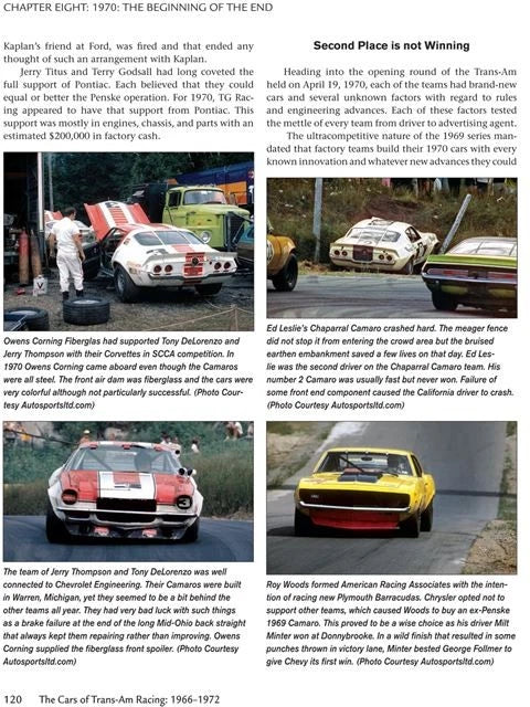 Trans-Am Racing Book for Camaro, Mustang, Challenger, Firebird (1966–1972)