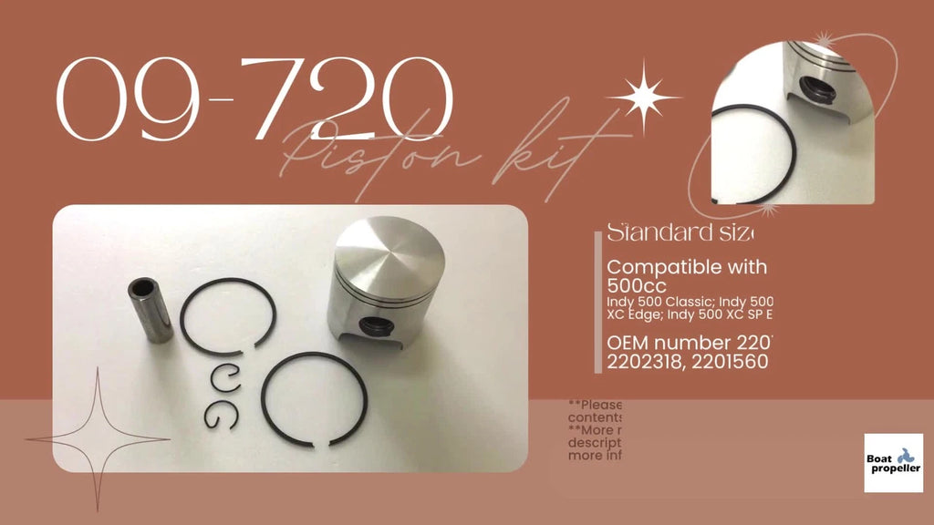 Piston Kit 09-720 2201383 STD + Ring for Polaris Indy 500 (1996–2000)