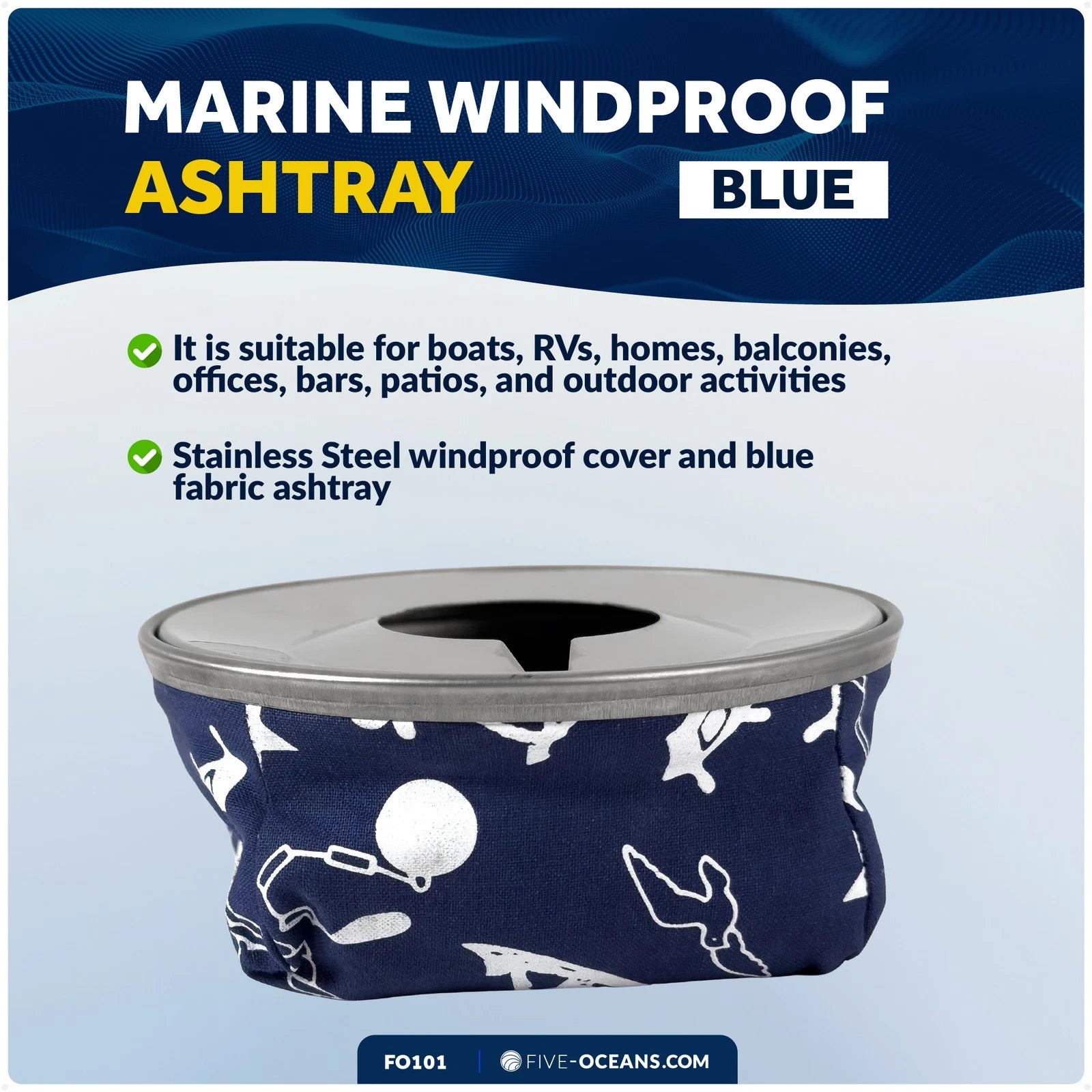Windproof Ashtray for Five Oceans (FO101)