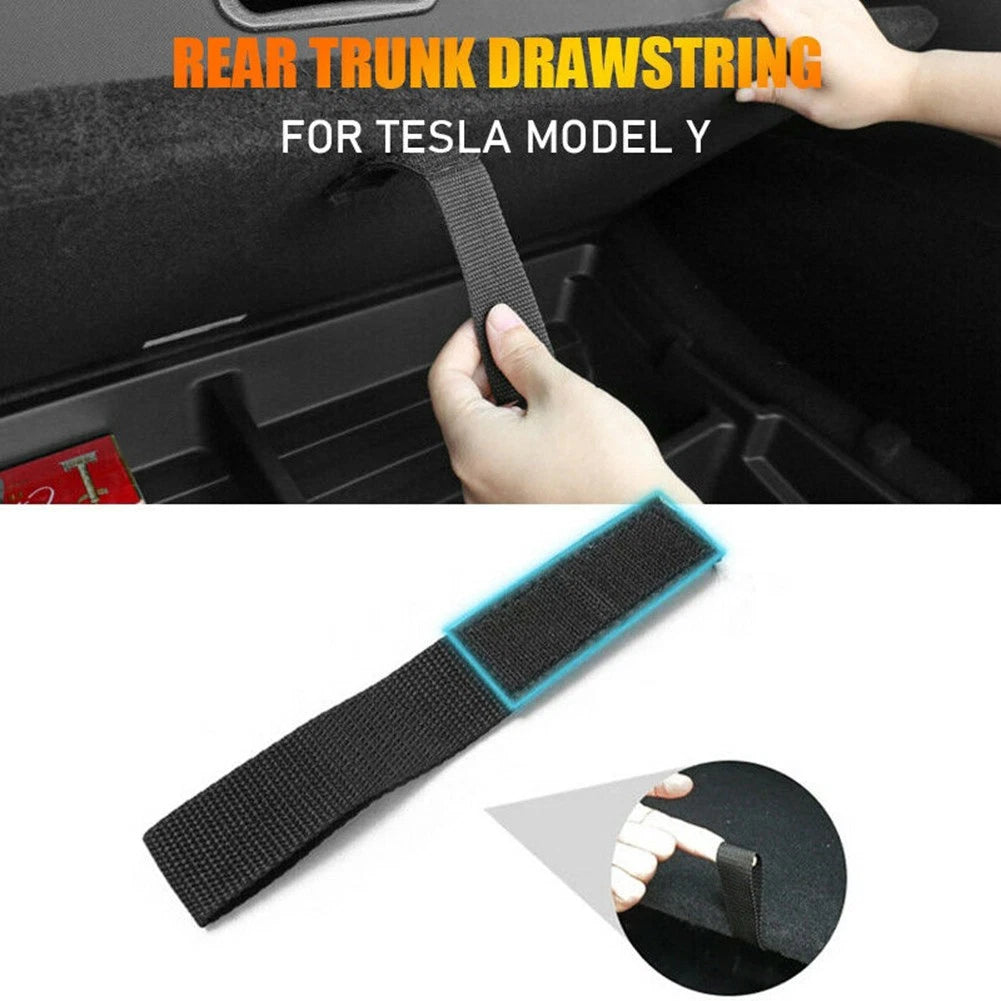 Rear Trunk Rope Pull Drawstring Organizer for