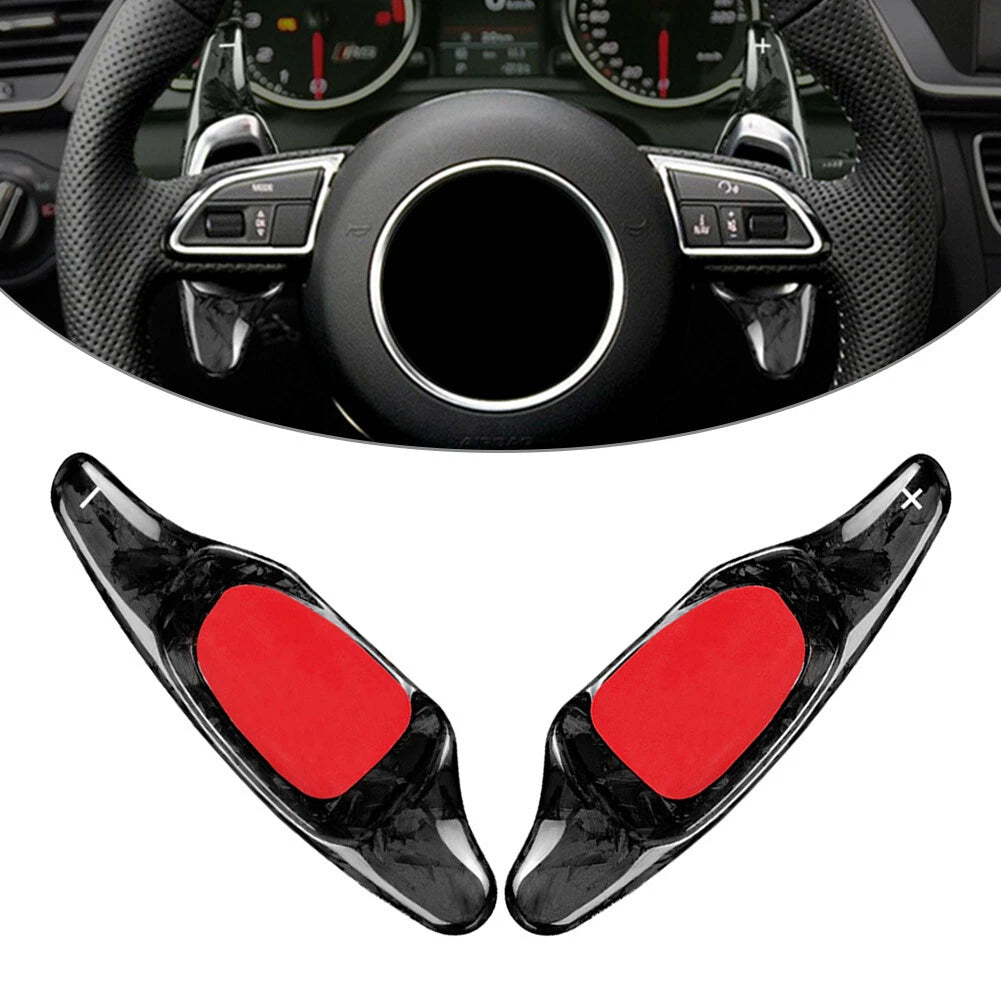 2X Carbon Steering Wheel Paddle Shifter Extensions for Audi S3 S5 A5 S6 SQ5 RS7