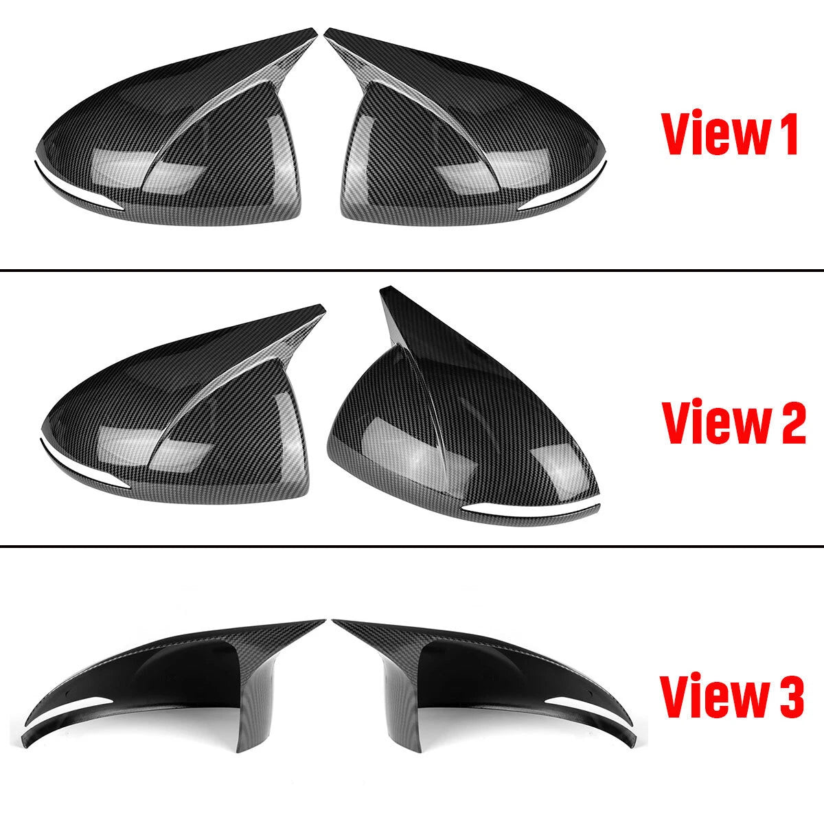 2X Carbon Fiber Look Rear View Side Mirror Cover for Hyundai Sonata (2020–2023)