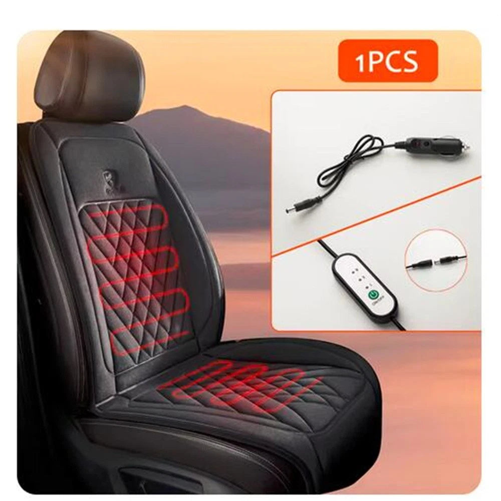 1pc Fast Heating 12-24V Heated Car Seat Cover Universal Back Warmer Heating Pads