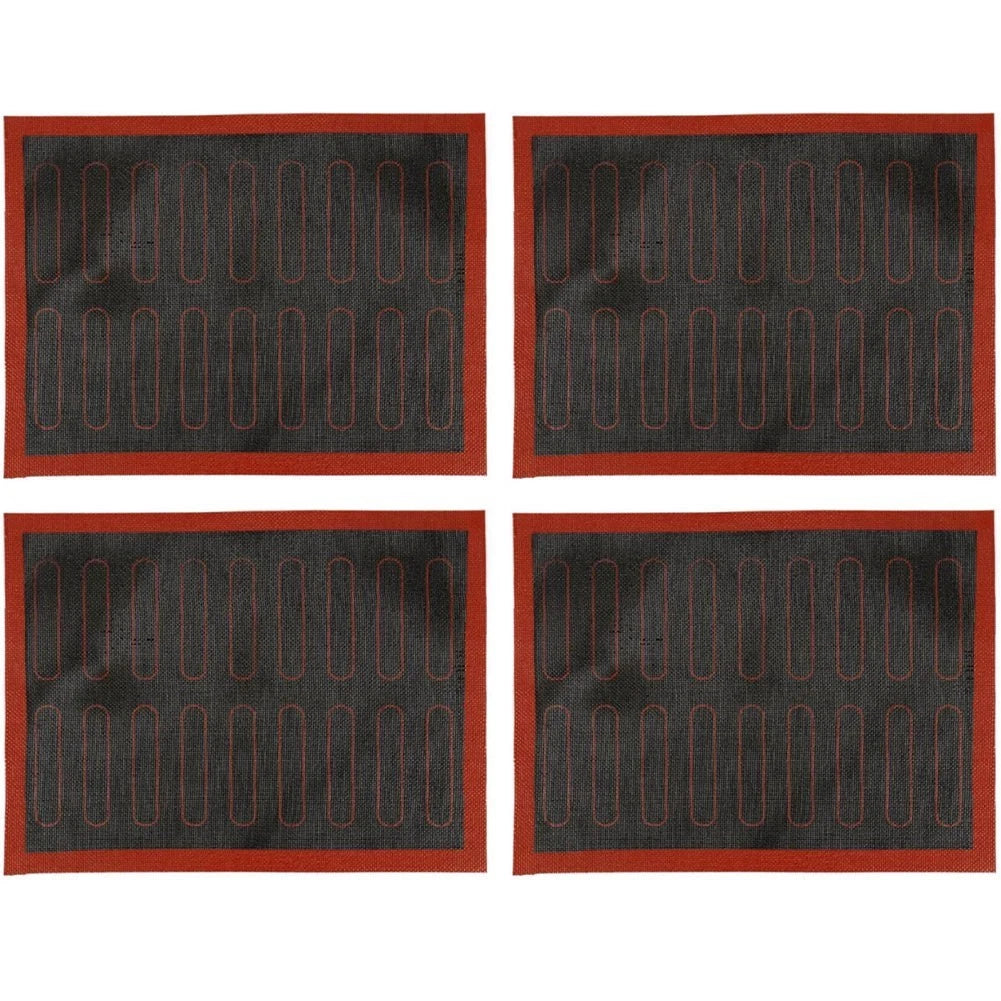 Set of 4 Silicone Nonstick Baking Mats for Bread Pastries Pizza