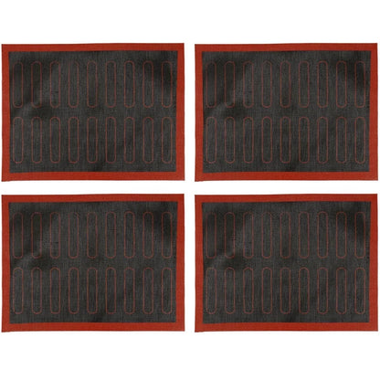 Set of 4 Silicone Nonstick Baking Mats for Bread Pastries Pizza
