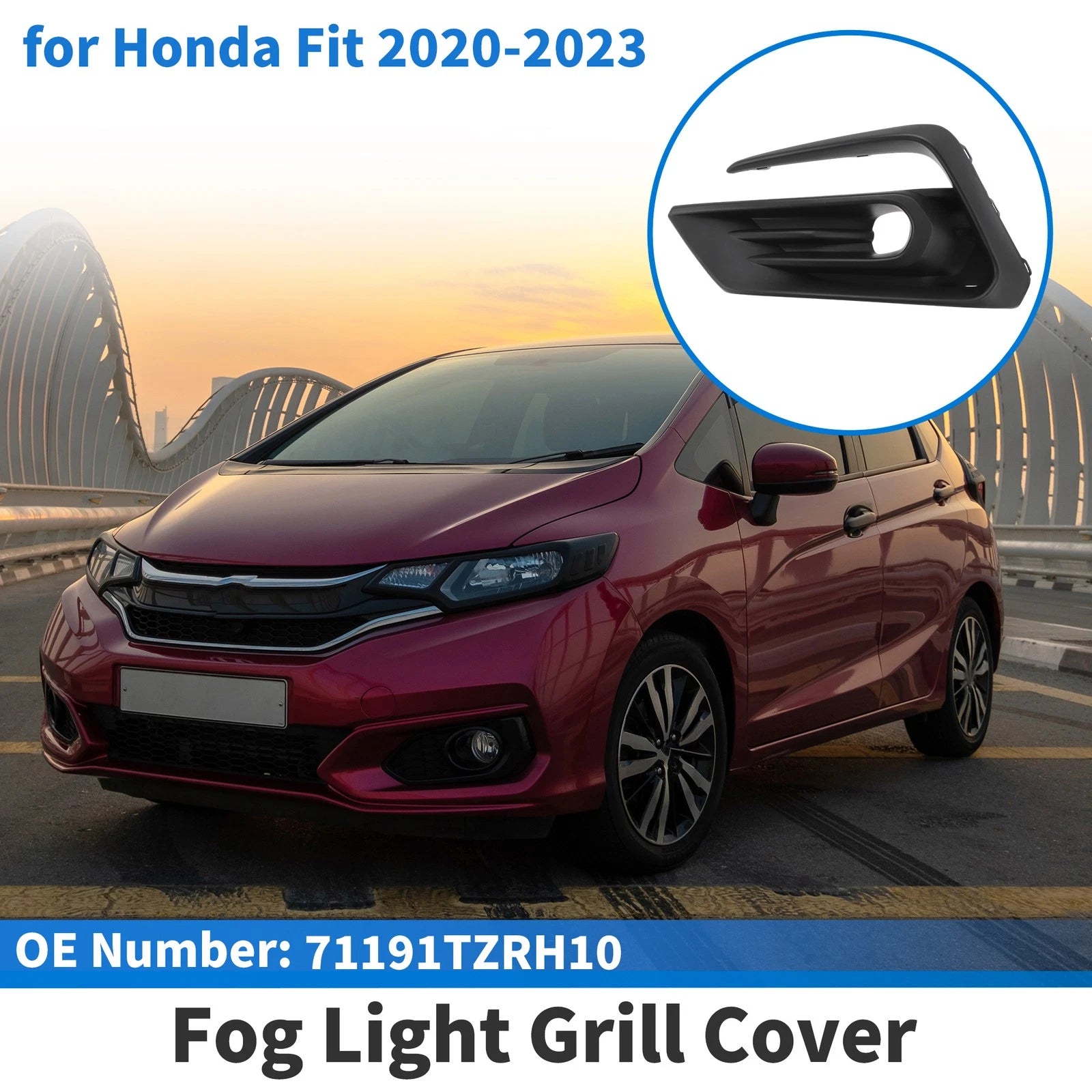 Front Left Fog Light Grill Replacement for Honda Fit 2020–2023