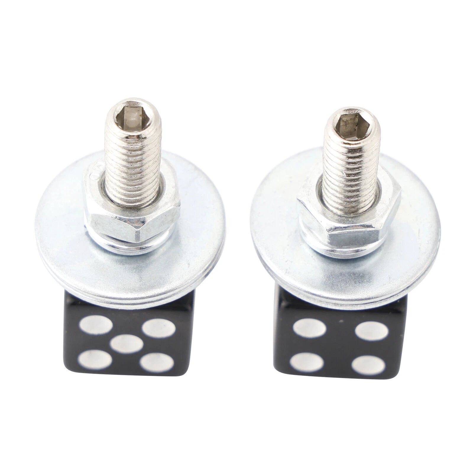 2X License Plate Bolt Screws for Motorcycle Chopper Bobber (Custom Black Plastic)
