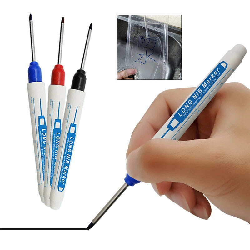 3PCS Deep Hole Marker Pen for Woodworking Decoration