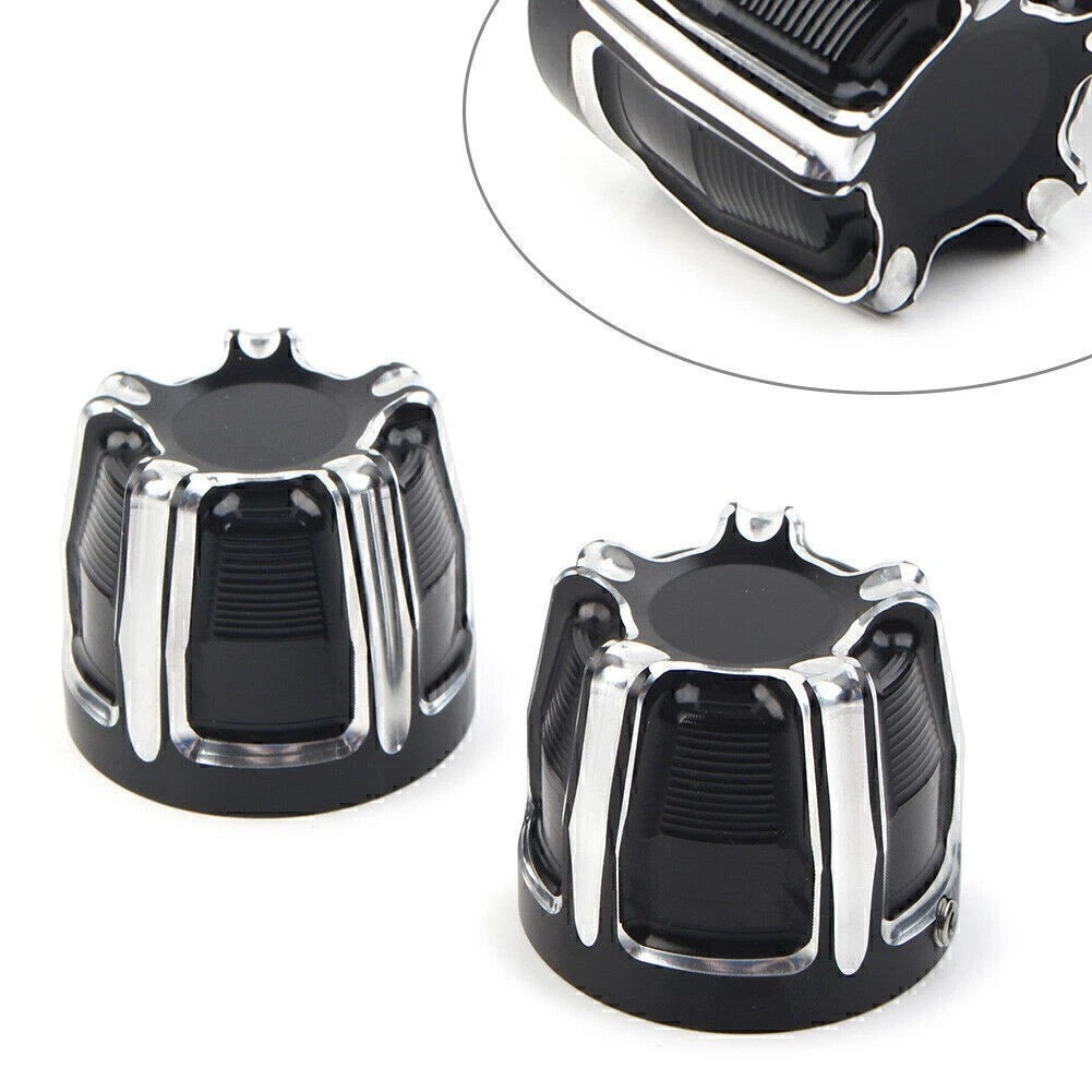 Front Axle Nut Cap Covers for Harley Softail Touring Street Glide Dyna XL (–)