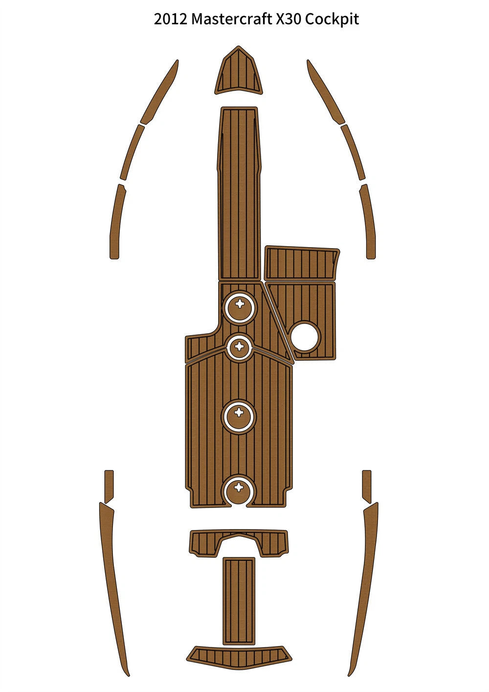 EVA Foam Cockpit Pad for Mastercraft X30 (2012) - Faux Teak Deck Mat