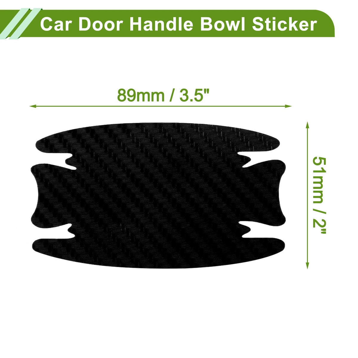 Car Door Handle Bowl Sticker for Universal Vehicles (51x89mm) - Black