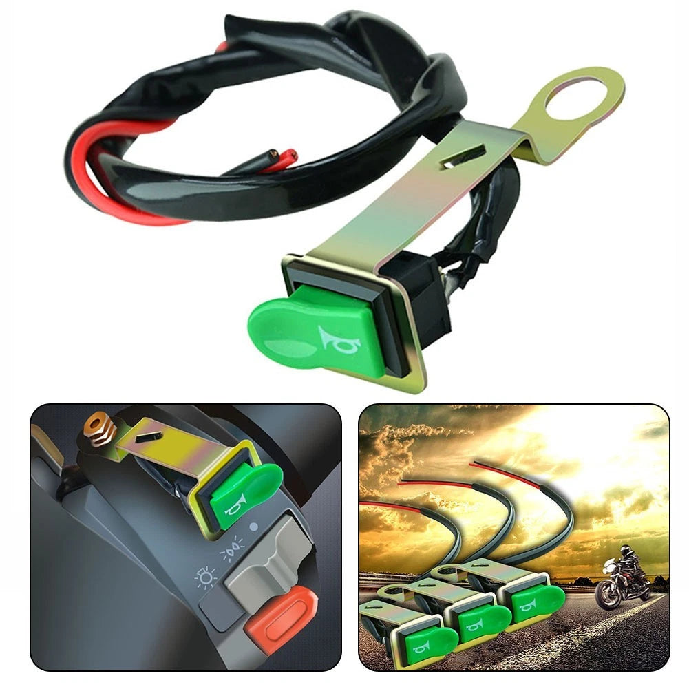 Push Button Green Switch for Motorcycle Handlebar (22mm)