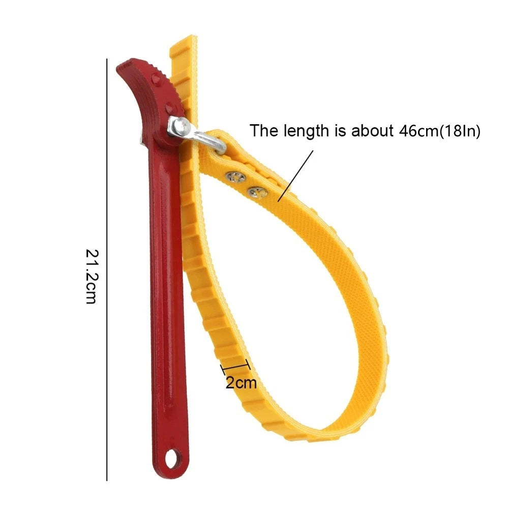 Oil Filter Belt Wrench Strap for Universal Use (8 Inch Adjustable)