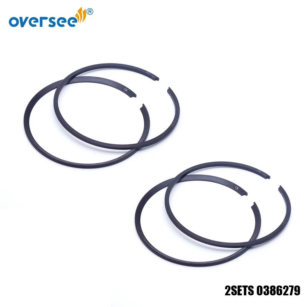 Set of 2 Piston Rings for Evinrude Johnson Outboard (55.5mm, 386279, 0386015, 778333)