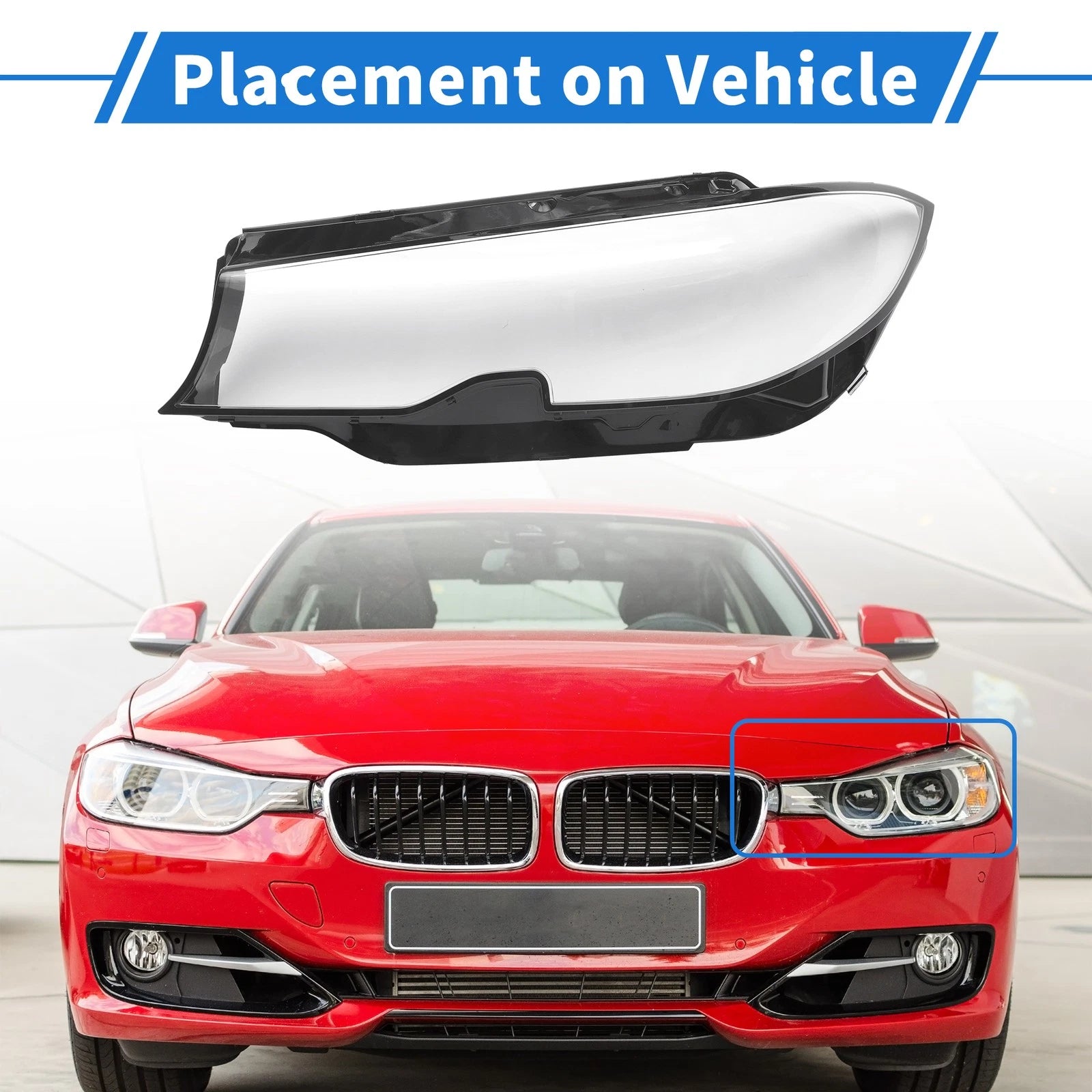 Front Left Headlight Lens Cover Replacement for BMW 330i (2019–2021)