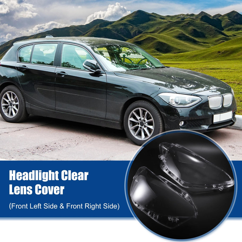 Headlight Clear Lens Shell Cover Pair for BMW F20 (2012–2014)